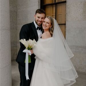 White Fur Wedding Wrap